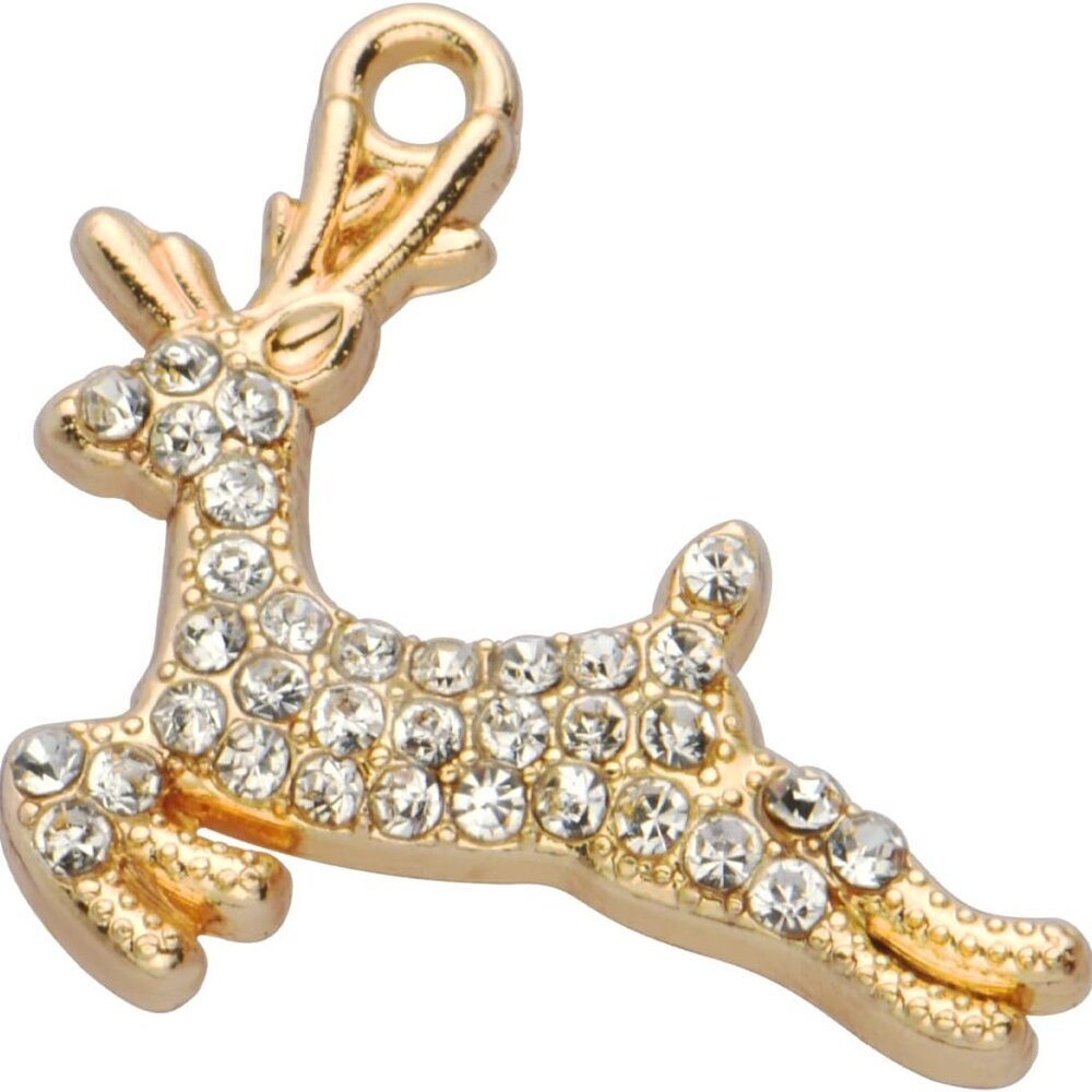 Pack of 20 Rhinestone Charms Gold Plated Pendants Pave Crystal Accessories for N